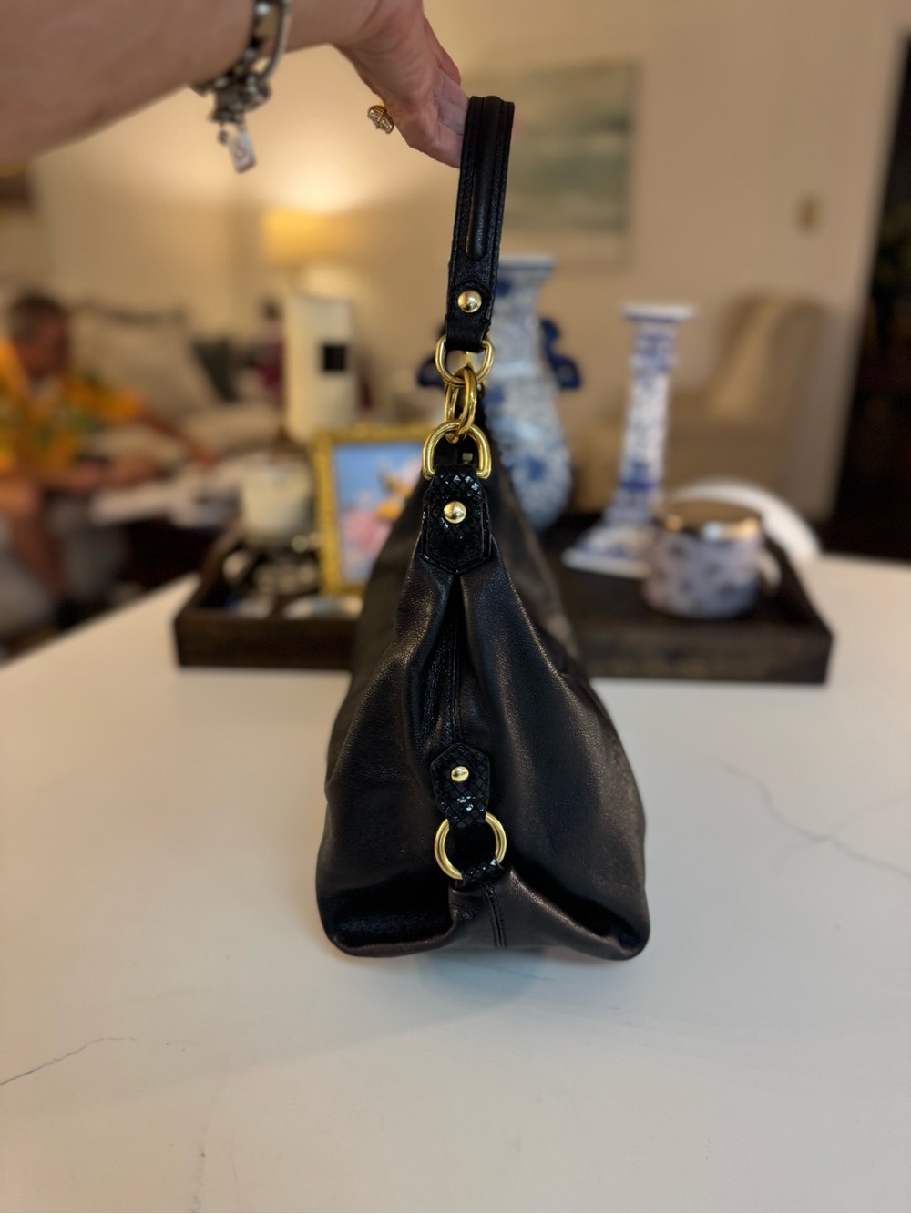 🖤 COACH Y2K ASHLEY BLACK LEATHER SHOULDER BAG! - Picture 4 of 11